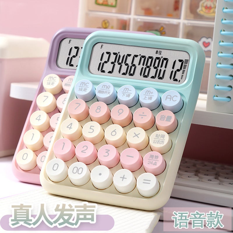 Voice Calculator High Color Value Gradient Portable Computer 12-Bit Large Screen For Office Examination - Image 2